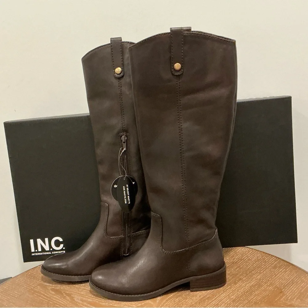 Elegant Brown Knee-High Leather Boots